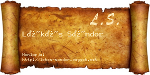 Lökös Sándor névjegykártya